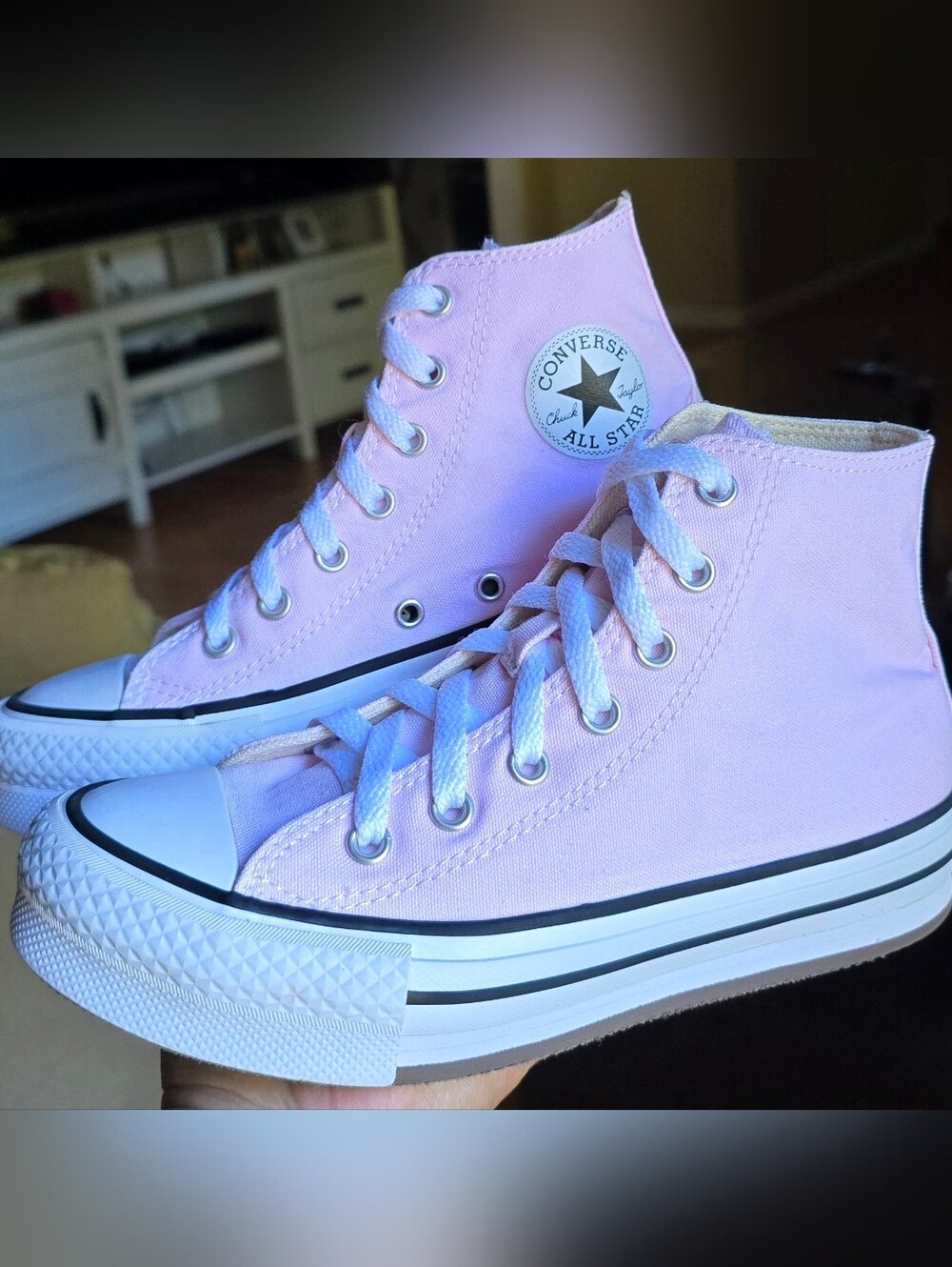 Big Girl's Sz 3 CONVERSE CTAS LIFT PLATFORM 'Pink Foam'